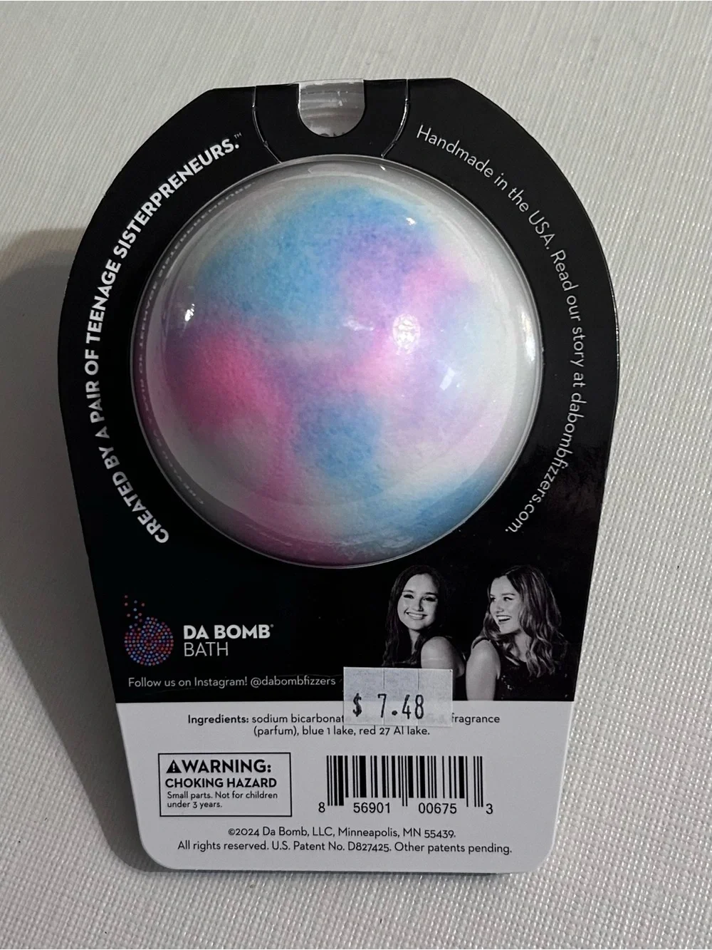 NWT- Da Bomb Bath Unicorn Bomb Rainbow Sherbet Bath Bomb - Pink & Blue
